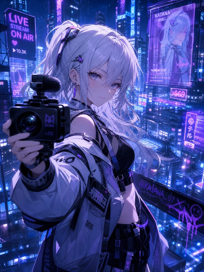 重口动漫直播-银发少女创作直播间